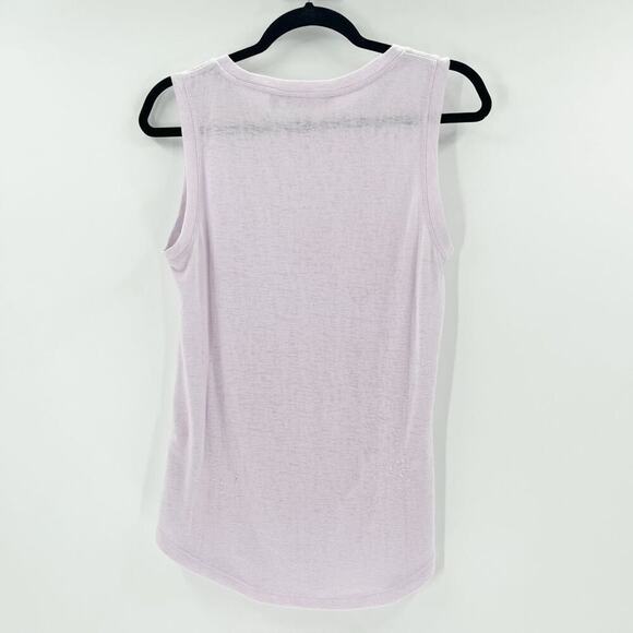 Athleta Tank Top Womens Size S Soft Lilac Semi Sheer Side Slit Layering Workout - Picture 3 of 5